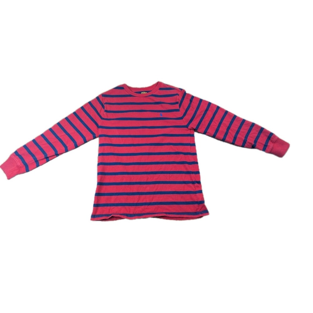 Polo Ralph Lauren Boys Long Sleeve Large Pony Striped Shirt Sz L (14-16)